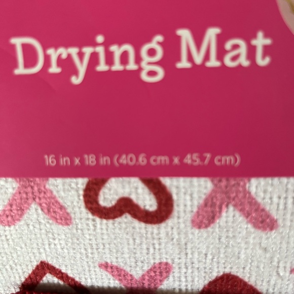 Val Decor Other - Kitchen Drying Mat in Pink & Red Heart Pattern